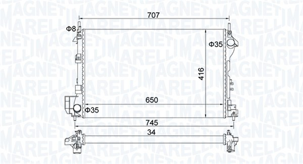 Radiator motor potrivit FIAT CROMA; OPEL SIGNUM, VECTRA C, VECTRA C GTS 1.8-3.2