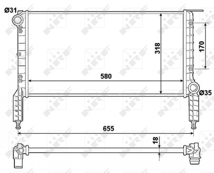 Radiator motor potrivit FIAT DOBLO, DOBLO MINIVAN 1.2