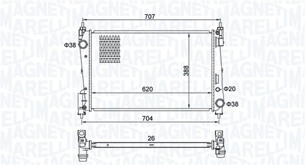 Radiator motor potrivit FIAT GRANDE PUNTO, PUNTO, PUNTO EVO; OPEL CORSA D 1.3D