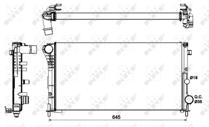 Radiator motor potrivit fiat panda 1.3d