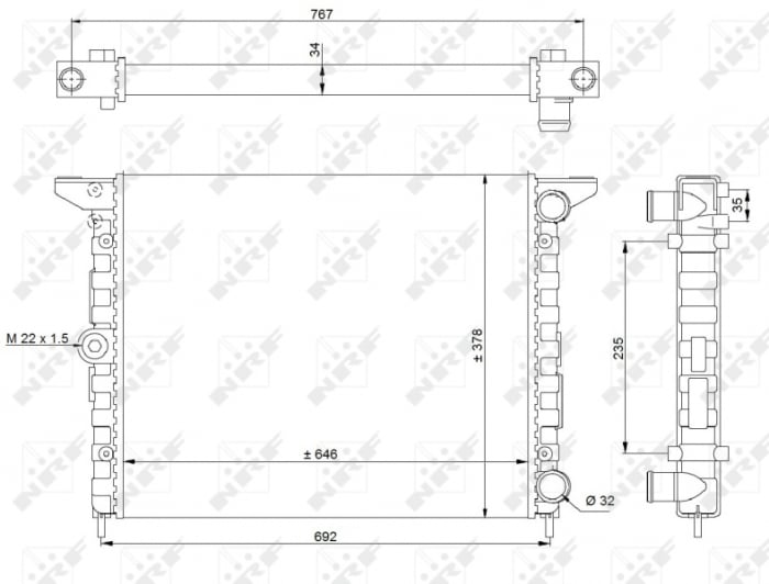 Radiator motor potrivit FORD GALAXY I, GALAXY MK I; SEAT ALHAMBRA; VW SHARAN 1.8 1.9D 2.0 -05.06