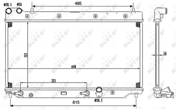 Radiator motor potrivit HONDA JAZZ II 1.2 1.3 1.4