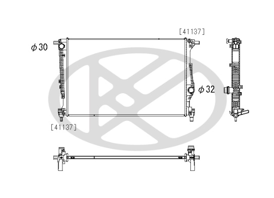 Radiator motor potrivit Jeep Cherokee dupa 2013 - 2.4 / 3.2, aluminiu, 673×448×16 mm [2]
