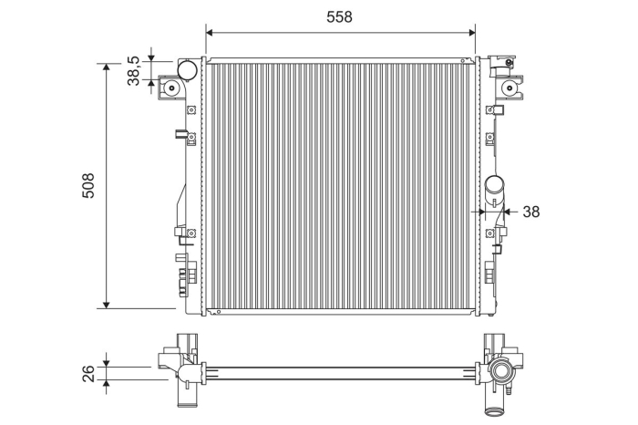 Radiator motor potrivit JEEP WRANGLER III 2.8D/3.6/3.8 04.07- [2]
