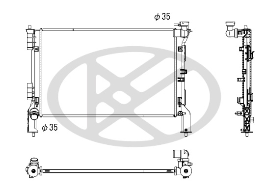 Radiator motor potrivit Kia Optima 2016-2019 - 2.0 hibrid, aluminiu, 635×422×16 mm [2]