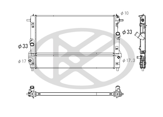 Radiator motor potrivit Mazda 3, CX-30 dupa 2019 - 1.8 diesel / 2.0 hibrid, aluminiu, 675×339×27 mm [2]