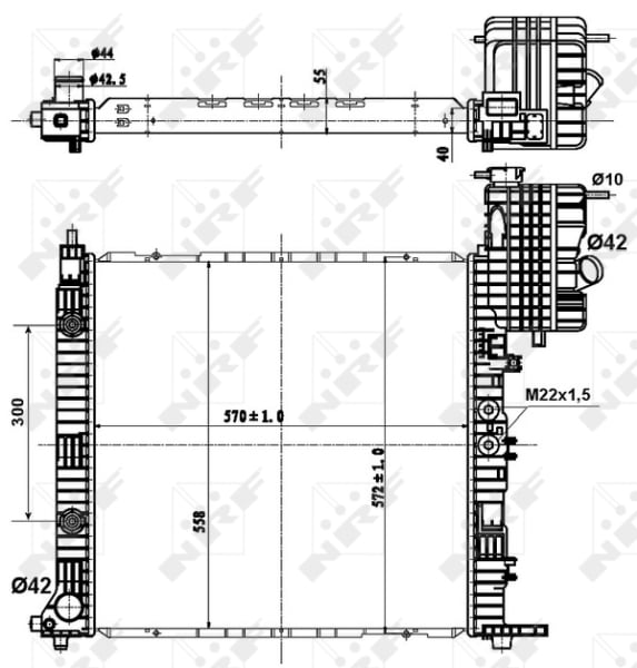 Radiator motor potrivit MERCEDES V (638 2), VITO (W638) 2.0 2.3 2.3D