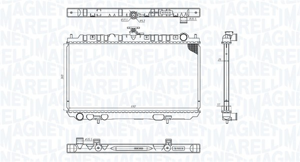 Radiator motor potrivit NISSAN ALMERA II, PRIMERA 2.2D