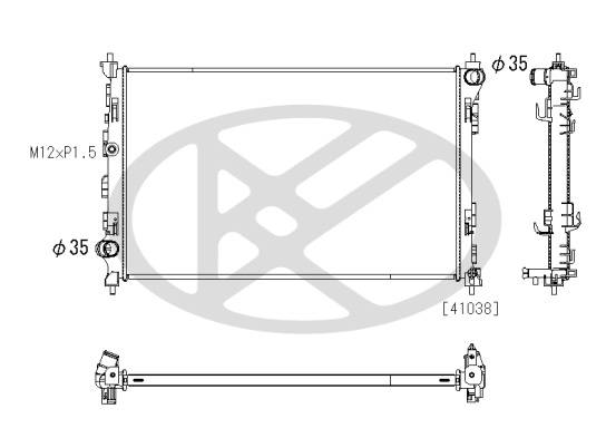 Radiator motor potrivit Nissan X-TRAIL IV dupa 2022 - 1.5 hibrid, aluminiu, 750×481×27 mm [2]