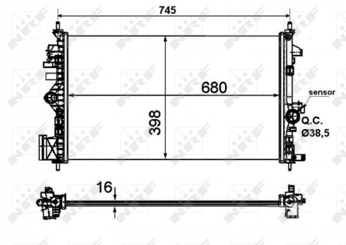 Radiator motor potrivit opel insignia a; saab 9-5 1.6 1.8