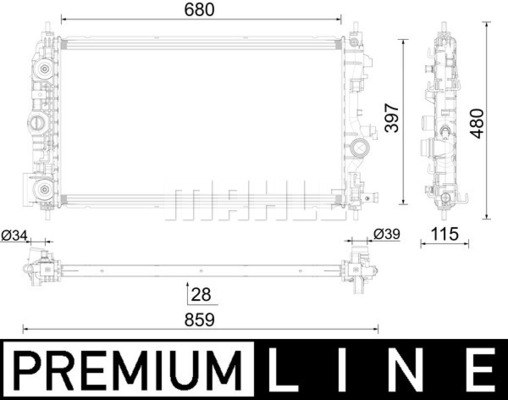 Radiator motor potrivit opel zafira c 2.0d