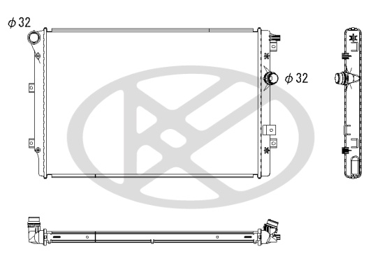 Radiator motor potrivit Seat Alhambra; VW Sharan, Tiguan 2007-2022 - 1.4-2.0 diesel, aluminiu, 650×459×34 mm [2]