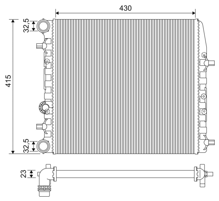 Radiator motor potrivit SEAT CORDOBA, IBIZA III, IBIZA IV, IBIZA IV SC, IBIZA IV ST; SKODA FABIA I, FABIA I PRAKTIK, FABIA II, FABIA III, RAPID, ROOMSTER, ROOMSTER PRAKTIK 1.0-1.9D