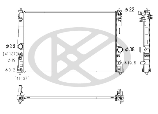 Radiator motor potrivit Toyota Camry, Rav 4 V dupa 2017 - 2.5 hibrid, aluminiu, 700×465×16 mm [2]