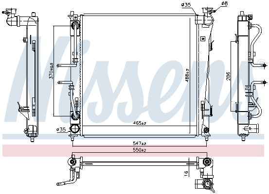 Radiator racire motor (Automat Manual) potrivit HYUNDAI SONATA VI; KIA OPTIMA 2.0