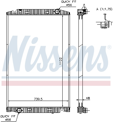 Radiator racire motor (fara cadru) potrivit iveco s-way, stralis i, stralis ii, x-way f2cfe601e-f3hfl611g 02.02-