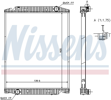 Radiator racire motor (fara cadru) potrivit IVECO STRALIS I, STRALIS II F3AE0681B-F3HFE611B 03.03-