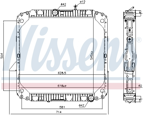 Radiator racire motor (fara cadru) potrivit MERCEDES LK LN2 OM356.908-OM904.907 01.84-12.98