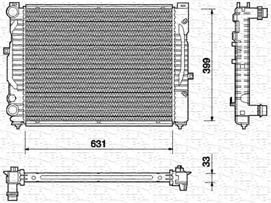 Radiator racire motor (manual) potrivit AUDI A4 B5, A6 C5; SKODA SUPERB I; VW PASSAT B5, PASSAT B5.5 1.6-2.3 11.94-03.08