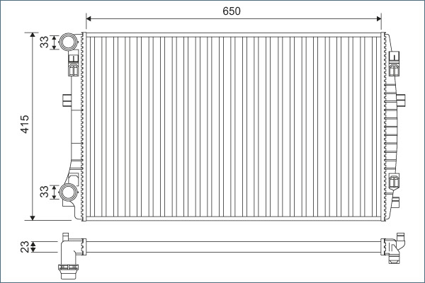 Radiator racire motor potrivit AUDI A3, A3 ALLSTREET, Q2, Q3; CUPRA FORMENTOR; SEAT ATECA, LEON, LEON SC, LEON SPORTSTOURER, LEON ST, TARRACO; SKODA KAROQ, KODIAQ I, OCTAVIA III, OCTAVIA IV 1.0-2.0D 0