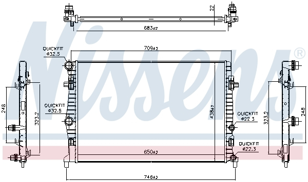 Radiator racire motor potrivit AUDI A3; SEAT LEON, LEON SC, LEON ST; SKODA OCTAVIA III; VW GOLF SPORTSVAN VII, GOLF VII 1.0-1.4CNG