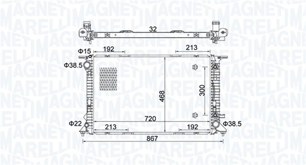 Radiator racire motor potrivit AUDI A4 ALLROAD B8, A4 B8, A4 B9, A5, A6 ALLROAD C7, A6 C7, A7, Q5; PORSCHE MACAN 1.8-3.2