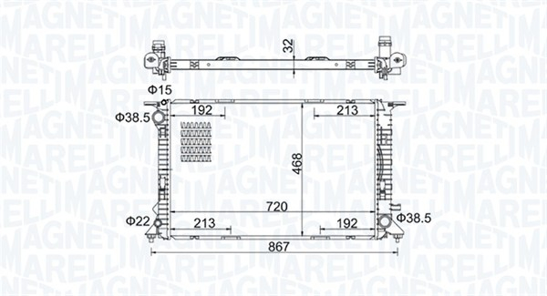 Radiator racire motor potrivit AUDI A4 ALLROAD B8, A4 B8, A5, A6 ALLROAD C7, A6 C7, A7, Q5, TT 2.0-4.0