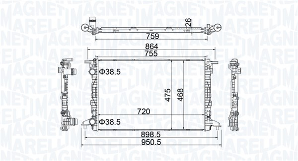 Radiator racire motor potrivit AUDI A4 ALLROAD B9, A4 B9, A5, A6 C8, Q5, Q7 1.4-2.0H dupa 2015 [3]