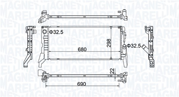 Radiator racire motor potrivit BMW 2 (F45), 2 GRAN TOURER (F46), 2 GRAN TOURER VAN (F46), X1 (F48); MINI (F55), (F56), (F57), CLUBMAN (F54), COUNTRYMAN (F60) 1.5D/2.0D dupa 2013 [3]