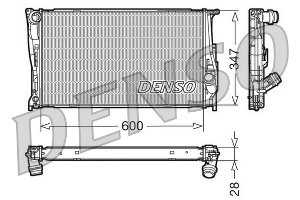 Radiator racire motor potrivit BMW Seria 1 (E81), 1 (E82), 1 (E87), 1 (E88), 3 (E90), 3 (E91), 3 (E92), 3 (E93), X1 (E84), X3 (F25) 2.0-3.0D