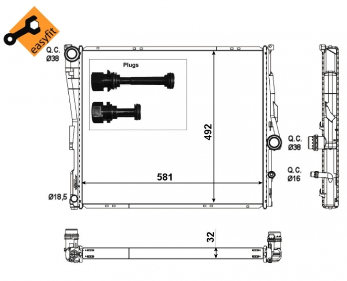 Radiator racire motor potrivit bmw x3 (e83) 2.5 3.0