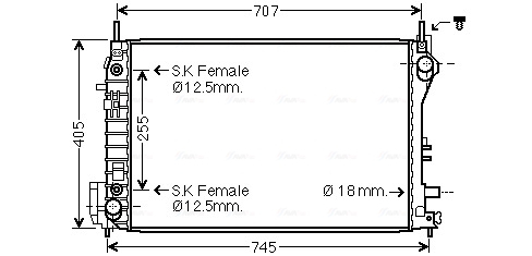 Radiator racire motor potrivit CADILLAC BLS; OPEL SIGNUM, VECTRA C, VECTRA C GTS; SAAB 9-3 2.8 03.05- [3]