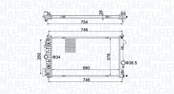 Radiator racire motor potrivit CHEVROLET MALIBU; OPEL INSIGNIA A, INSIGNIA A COUNTRY 1.6D 2.0D