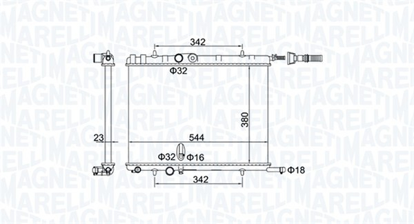 Radiator racire motor potrivit CITROEN BERLINGO, BERLINGO MINIVAN, C4, C4 I, XSARA, XSARA PICASSO; PEUGEOT 206, 206+, 307, PARTNER, PARTNER MINIVAN 1.1-2.0D