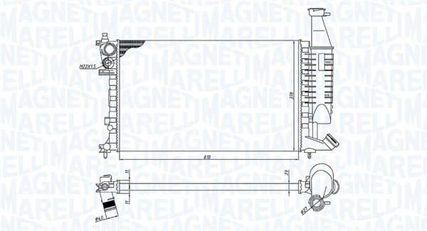 Radiator racire motor potrivit CITROEN BERLINGO, BERLINGO MINIVAN; PEUGEOT PARTNER, PARTNER MINIVAN 1.1-1.8