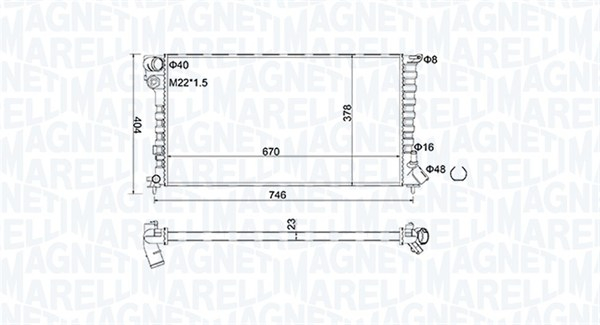 Radiator racire motor potrivit CITROEN BERLINGO, BERLINGO MINIVAN, XSARA, ZX; PEUGEOT 306, PARTNER, PARTNER MINIVAN 1.5D-2.0D