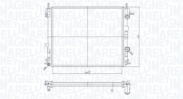 Radiator racire motor potrivit DACIA LOGAN; NISSAN KUBISTAR; RENAULT CLIO II, KANGOO, KANGOO EXPRESS, KANGOO II, THALIA I, THALIA II 1.2-1.9D