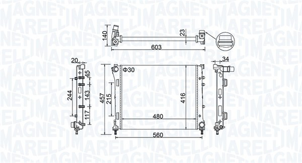 Radiator racire motor potrivit fiat 500, 500 c, panda 0.9-1.4