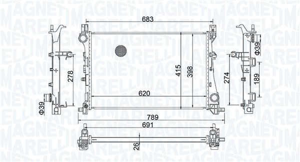 Radiator racire motor potrivit FIAT 500L 1.6D 09.13- [3]
