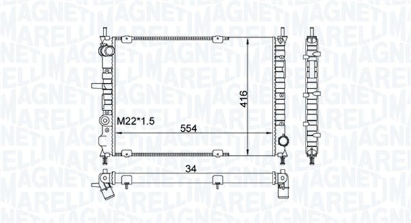 Radiator racire motor potrivit FIAT BRAVA, BRAVO I, MAREA 1.9D