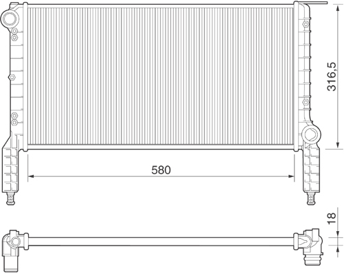 Radiator racire motor potrivit FIAT DOBLO, DOBLO MINIVAN 1.2 1.6 03.01-