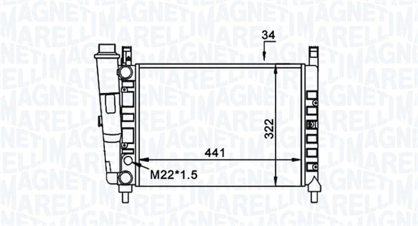 Radiator racire motor potrivit FIAT DUNA, FIORINO, FIORINO MINIVAN, UNO 1.1-1.5