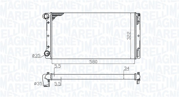 Radiator motor potrivit FIAT IDEA, PUNTO; LANCIA MUSA 1.8 1.9D