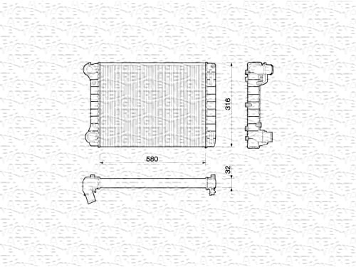 Radiator racire motor potrivit FIAT IDEA, PUNTO; LANCIA MUSA 1.8 1.9D