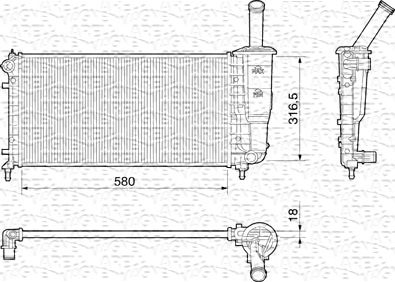 Radiator racire motor potrivit FIAT PUNTO, PUNTO HATCHBACK 1.2-1.2LPG 09.99-03.12