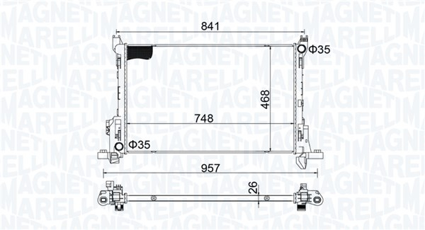 Radiator racire motor potrivit FIAT TALENTO; NISSAN NV300; OPEL VIVARO B; RENAULT TRAFIC III 1.6D 2.0D 05.14-