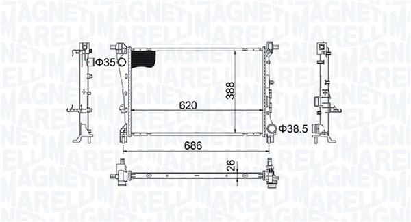 Radiator racire motor potrivit FIAT TIPO 1.3D 1.4 03.16-