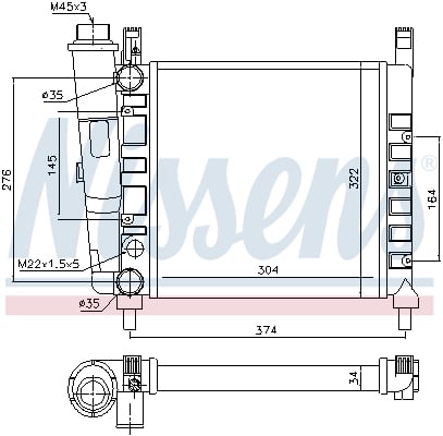 Radiator racire motor potrivit FIAT UNO 0.9