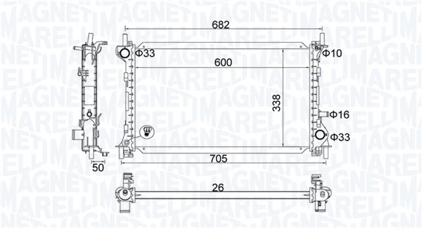 Radiator racire motor potrivit FORD FOCUS I 1.4-2.0