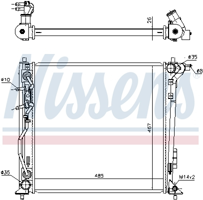 Radiator racire motor potrivit hyundai tucson; kia sportage iv 2.0d 2.0dh